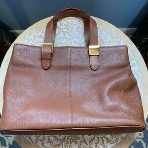 Vintage Burberrys Brown Leather Tote Bag
